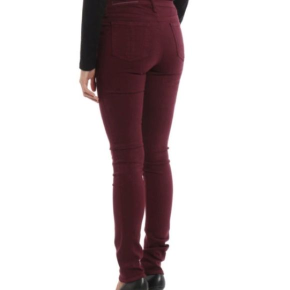 AG Adriano Goldschmied Wine Color The Stilt Cigarette Jeans Size 26R - Picture 4 of 12